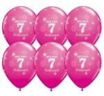  Szám, Számos latex lufi 11" 28cm 25db 7-es lufi Boldog 7. szülinapot! , q37709 (LUFI341609)