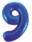 Partydeco Számos lufi 34" 86cm óriás Sötétkék szám 9-es (LUFI586446)