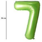 PartyPal Számos lufi 34" 86cm óriás zöld fólia szám, számjegy 7-es (LUFI292683)