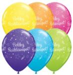 Qualatex Szülinapi latex lufi 11" 28cm 6db Boldog születésnapot! , q48573rp (LUFI471639)