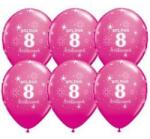 Qualatex Szám, Számos lufi 11" 28cm 6db 8-as lufi Boldog 8. szülinapot! m q37747rp (LUFI912414)