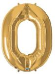 Partydeco Számos lufi 34" 86cm óriás Arany szám, számjegy 0 (LUFI309111)