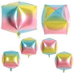  Gömb lufi 24" 60cm Ombre, szivárvány pastel, kocka (LUFI966683)