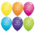 Qualatex Szám, Számos lufi 11" 28cm 6db 16-os lufi Boldog 16. szülinapot! , q48211rp (LUFI723555)