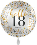 Premioloon Szám, Számos fólia lufi 17" 42cm - 18-as lufi, Hello 18 (LUFI297695)