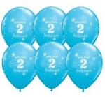 Qualatex Szám, Számos lufi 11" 28cm 6db 2-es lufi Boldog 2. szülinapot! , q37525 (LUFI410845)