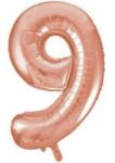 Partydeco Számos lufi 34" 86cm óriás Rosegold szám, számjegy 9-es (LUFI524689)