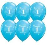 Qualatex Szám, Számos lufi 11" 28cm 6db 1-es lufi Boldog 1. szülinapot! , q37488rp (LUFI380888)