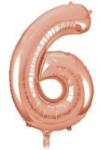 Partydeco Számos lufi 34" 86cm óriás Rosegold szám, számjegy 6-os (LUFI414487)
