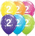Qualatex Latex szám, számos lufi 11" 28cm 6db 2-es szám lufi, 17823 (LUFI292433)