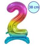 Godan Talpas számos lufi 15" (38cm) fólia szám, számjegy, 2 csak levegővel tölthető, szivárvány (MF5902973134667)