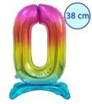 Godan Talpas számos lufi 15" (38cm) fólia szám, számjegy, 0 csak levegővel tölthető, szivárvány (MF5902973134629)