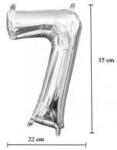Partydeco Számos lufi 14" (35cm) fólia szám, számjegy 7 csak levegővel tölthető, Ezüst (LUFI768647)