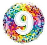 Qualatex Szám, Számos fólia lufi 18" 45cm - 9-es lufi (bwq13509)