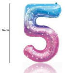 Fungram Számos lufi 34" 86cm óriás Starry Sky fólia szám, számjegy 5-ös (LUFI136932)