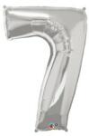 Partydeco Számos lufi 34" 86cm óriás Ezüst szám, számjegy 7-es (LUFI605141)