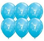 Qualatex Szám, Számos latex lufi 11" 28cm 6db 7-es lufi Boldog 7. szülinapot! , q37723rp (LUFI130988)