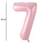 Partydeco Számos lufi 34" 86cm óriás babaRózsaszín szám, számjegy 7-es (LUFI105326)