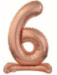  Talpas számos lufi 29" (74cm) fólia szám, számjegy, 6 csak levegővel tölthető, Rosegold (LUFI962956)