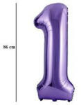 PartyPal Számos lufi 34" 86cm óriás lila szám, számjegy 1-es (LUFI243344)