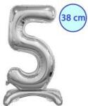 Godan Talpas számos lufi 15" (38cm) fólia szám, számjegy, 5 levegővel tölthető, ezüst (MF5902973134926)