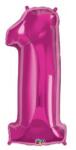 PartyPal Számos lufi 34" 86cm óriás Rózsaszín szám 1-es (LUFI474952)
