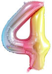 Fungram Számos lufi 34" 86cm óriás Rainbow, szivárvány, szám, számjegy 4-es (LUFI473126)