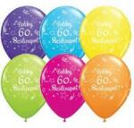 Qualatex Szám, Számos lufi 11" 28cm 6db 60-as lufi Boldog 60. szülinapot! , q46365rp (LUFI677731)