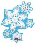  Óriás lufi 35" 88 cm hópehely, Snowflake, Karácsony, 31429 (LUFI517352)