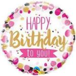 Fungram Szülinapi lufi 18" 45cm Happy Birthday (LUFI451715)