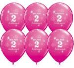 Qualatex Szám, Számos latex lufi 11" 28cm 6db 2-es lufi Boldog 2. szülinapot! , q37501rp (LUFI833406)