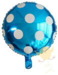  Kerek fólia lufi 18" 45cm kék, pöttyös, (LUFI852266)