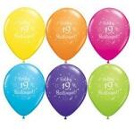 Qualatex Szám, Számos latex lufi 11" 28cm 6db 18-as lufi Boldog 18. szülinapot! , q46297rp (LUFI528539)