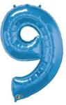 PartyPal Számos lufi 34" 86cm óriás kék szám 9-es (LUFI395144)