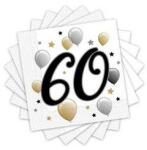 Decorata Party Szalvéta 33x33cm 60-as számmal, 20db, Elegáns (LUFI667548)