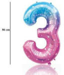 Fungram Számos lufi 34" 86cm óriás Starry Sky szám, számjegy 3-as (LUFI936610)