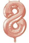 Partydeco Számos lufi 34" 86cm óriás Rosegold szám, számjegy 8-as (LUFI810234)