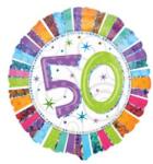 anagram Szám, Számos lufi 18" 45cm - 50-es lufi, Radiant (LUFI335789)