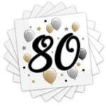 Decorata Party Szalvéta 33x33cm 80-as számmal, 20db, Elegáns (LUFI493031)