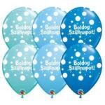  Szülinapi latex lufi 11" 28cm 6db Boldog szülinapot! kék (bwq26385rp)