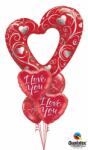  Héliumos luficsokor esküvő, szerelem, szív, Valentin nap - INGYENES KISZÁLLÍTÁSSAL (LUFI700155)