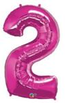 PartyPal Számos lufi 34" 86cm óriás Rózsaszín szám 2-es (LUFI868467)