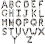 Partydeco Betű lufi 14" 35cm ezüst fólia betű, O betű, levegővel tölthető (LUFI470689)