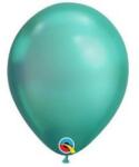  Qualatex 11" (28cm-es) Chrome, króm Latex léggömb, zöld, 58273 (LUFI917956)