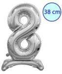 Godan Talpas számos lufi 15" (38cm) fólia szám, számjegy, 8 csak levegővel tölthető, Ezüst (MF5902973134988)