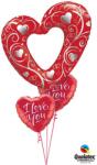  Héliumos luficsokor esküvő, szerelem, szív, Valentin nap - INGYENES GLS szállítással (LUFI405517)