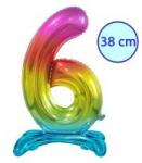 Godan Talpas számos lufi 15" (38cm) fólia szám, számjegy, 6 csak levegővel tölthető, szivárvány (MF5902973134742)