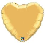 Qualatex Egyszínű szív fólia lufi 18" 45cm Gold, arany szív, 99597, (LUFI158114)
