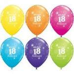 Qualatex Szám, Számos lufi 11" 28cm 6db 18-as lufi Boldog 18. szülinapot! , q46366rp (LUFI991094)