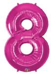 PartyPal Számos lufi 34" 86cm óriás Rózsaszín szám 8-as (LUFI969712)